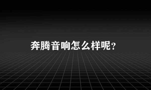 奔腾音响怎么样呢？