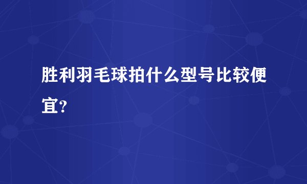 胜利羽毛球拍什么型号比较便宜？
