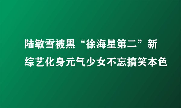 陆敏雪被黑“徐海星第二”新综艺化身元气少女不忘搞笑本色