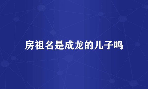 房祖名是成龙的儿子吗