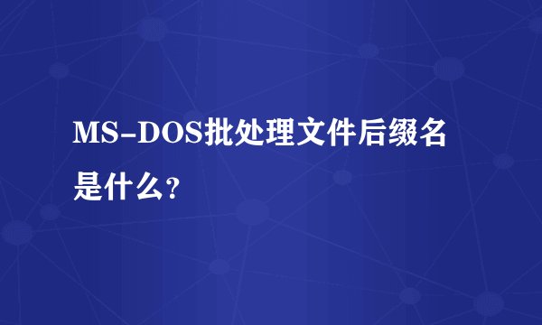MS-DOS批处理文件后缀名是什么？