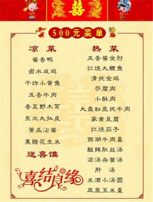 婚宴菜单名字有什么寓意 如何给婚宴菜单取名