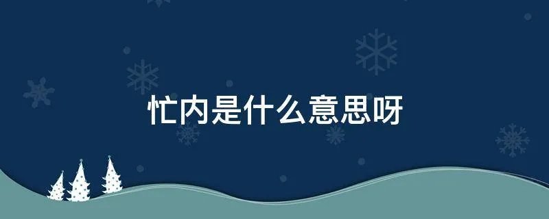 忙内是什么意思呀