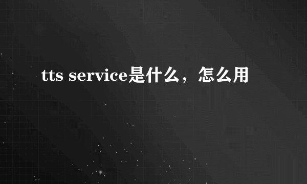 tts service是什么，怎么用