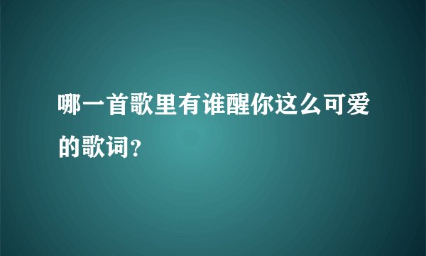哪一首歌里有谁醒你这么可爱的歌词？