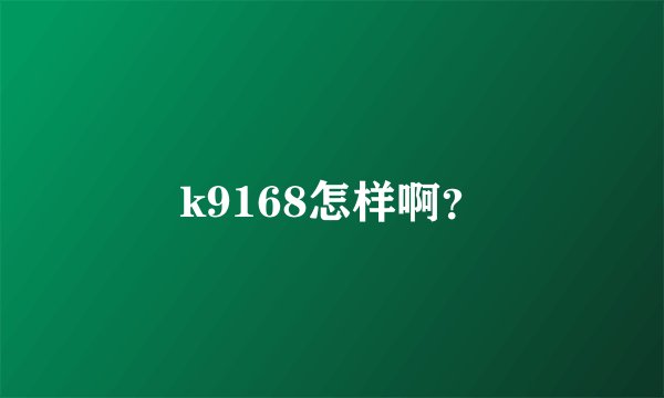 k9168怎样啊？