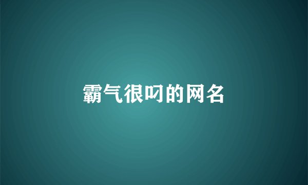 霸气很叼的网名