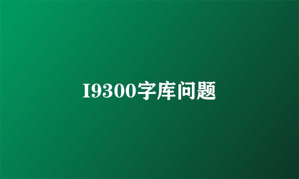 I9300字库问题