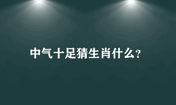 中气十足猜生肖什么？