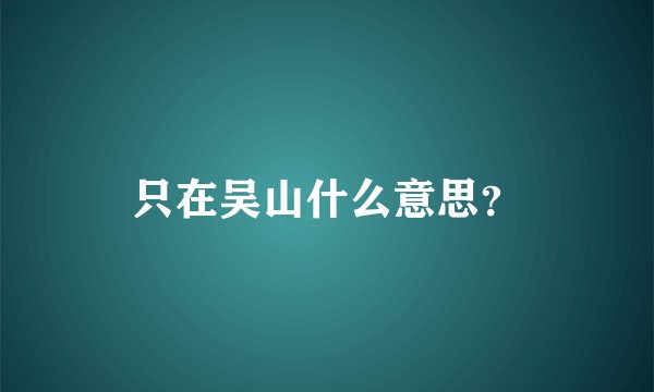 只在吴山什么意思？