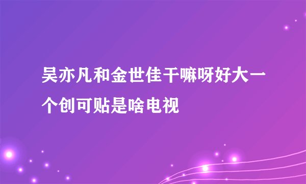 吴亦凡和金世佳干嘛呀好大一个创可贴是啥电视
