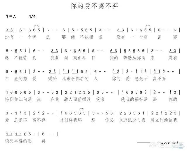 你的爱不离不弃歌词简谱？