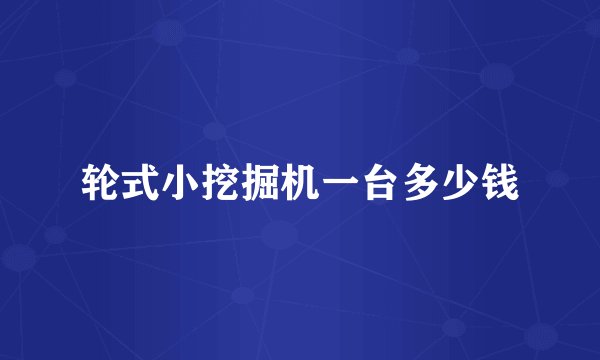 轮式小挖掘机一台多少钱