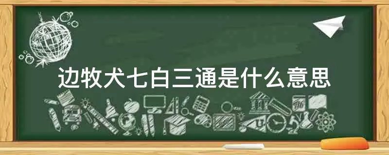 边牧犬七白三通是什么意思