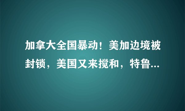 加拿大全国暴动！美加边境被封锁，美国又来搅和，特鲁多终于露面