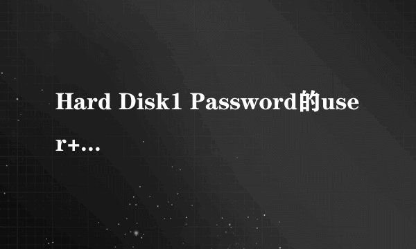Hard Disk1 Password的user+master什么意思