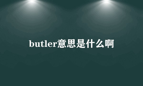 butler意思是什么啊