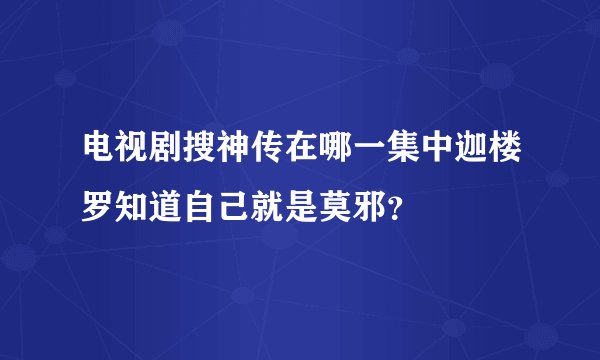 电视剧搜神传在哪一集中迦楼罗知道自己就是莫邪？