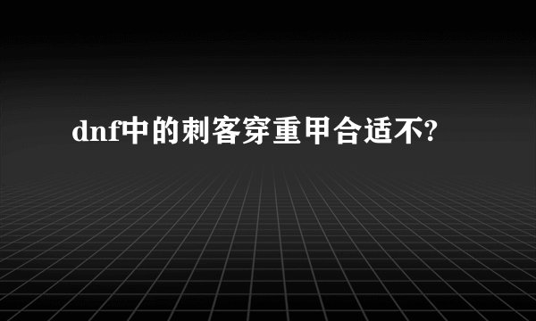 dnf中的刺客穿重甲合适不?