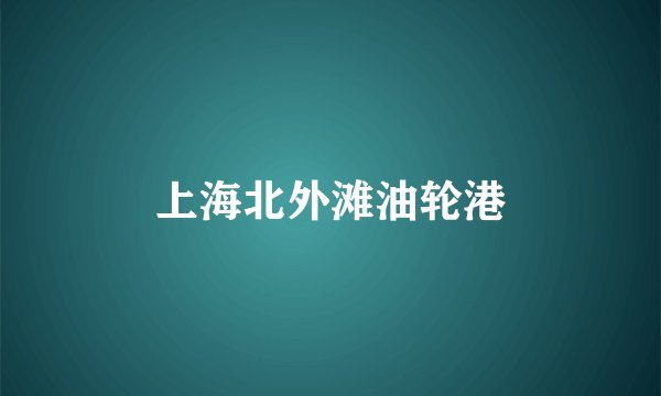 上海北外滩油轮港