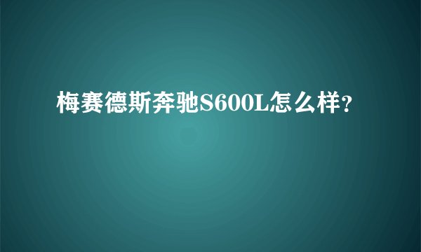 梅赛德斯奔驰S600L怎么样？
