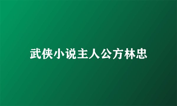 武侠小说主人公方林忠