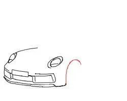 911保时捷黑白简笔画？