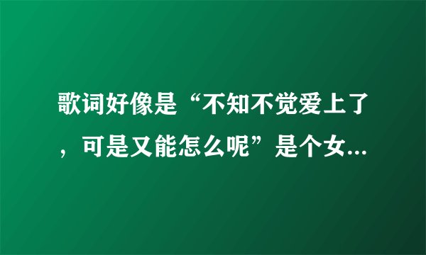歌词好像是“不知不觉爱上了，可是又能怎么呢”是个女唱的歌名是什么