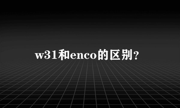 w31和enco的区别？