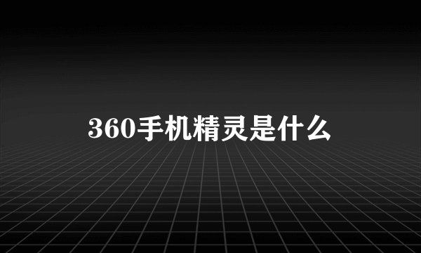 360手机精灵是什么