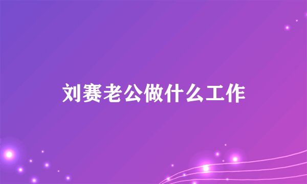刘赛老公做什么工作