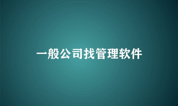 一般公司找管理软件