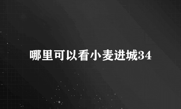 哪里可以看小麦进城34