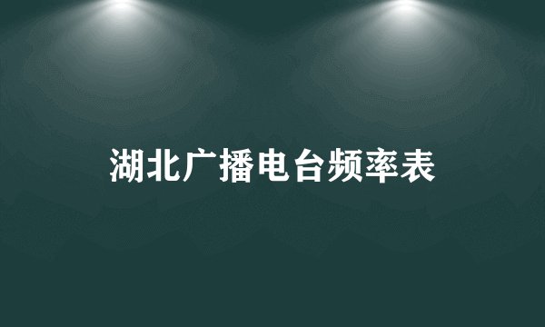 湖北广播电台频率表