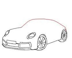 911保时捷黑白简笔画？
