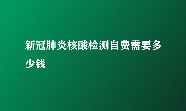 新冠肺炎核酸检测自费需要多少钱