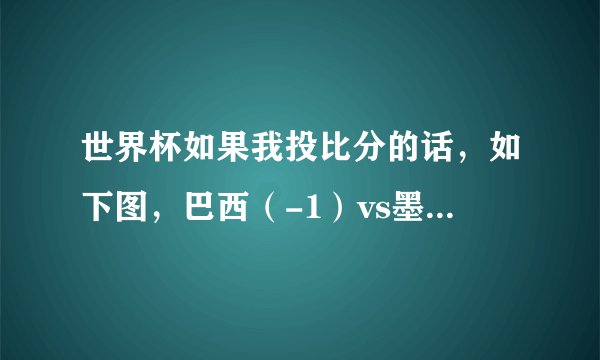世界杯如果我投比分的话，如下图，巴西（-1）vs墨西哥，我买2:1，的话，是不是巴西实际比分踢3:1才能中