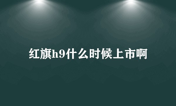 红旗h9什么时候上市啊