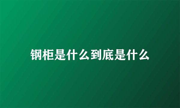 钢柜是什么到底是什么