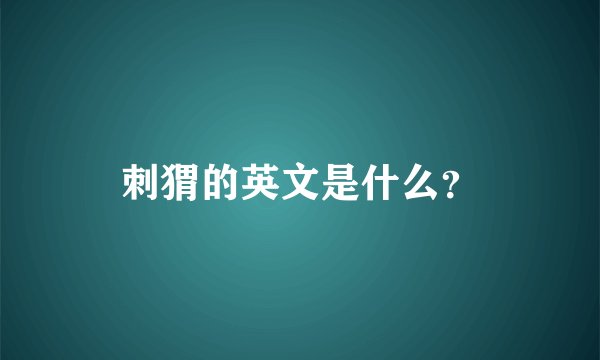 刺猬的英文是什么？