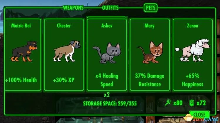 辐射避难所宠物大全 宠物属性效果介绍