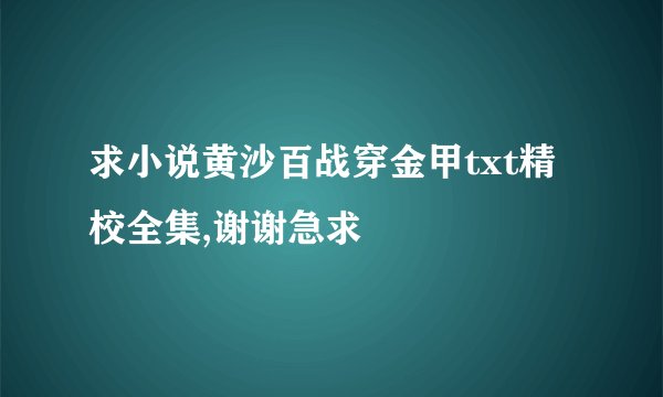 求小说黄沙百战穿金甲txt精校全集,谢谢急求