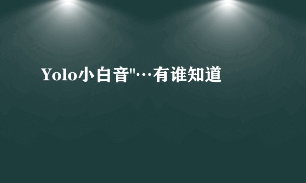 Yolo小白音
