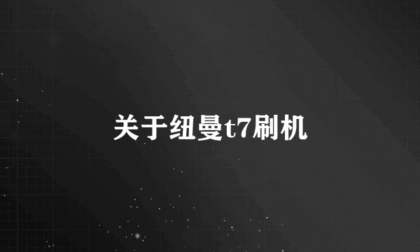 关于纽曼t7刷机