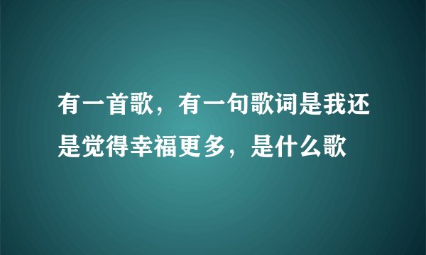 有一首歌，有一句歌词是我还是觉得幸福更多，是什么歌