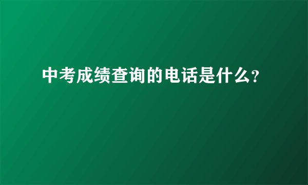 中考成绩查询的电话是什么？
