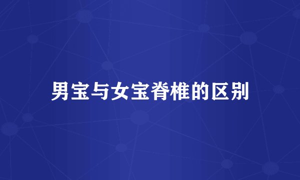 男宝与女宝脊椎的区别