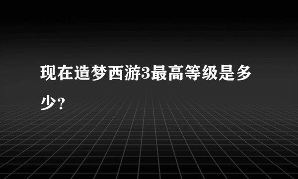 现在造梦西游3最高等级是多少？