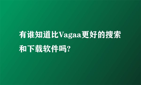 有谁知道比Vagaa更好的搜索和下载软件吗?