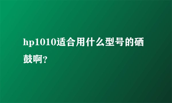 hp1010适合用什么型号的硒鼓啊？